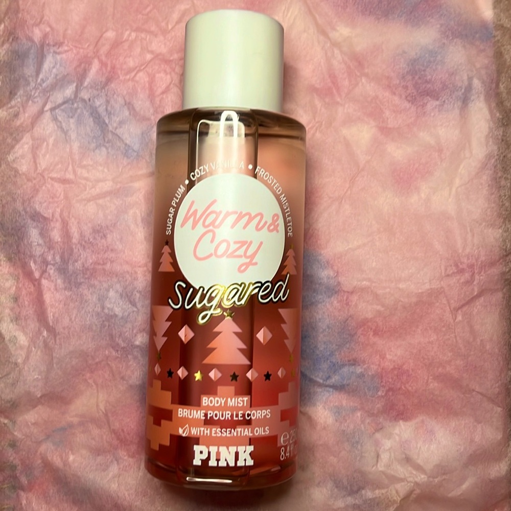 Victoria’s Secret pink body mist warm and cozy sugared (discontinued)
